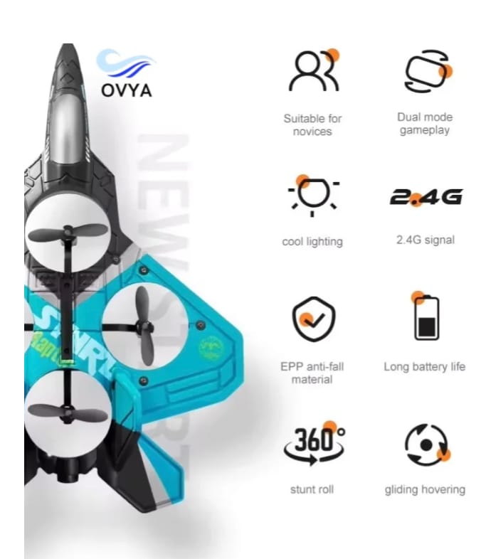 O-Fighter Stealth Jet – High-Speed RC Plane with LED Lights
