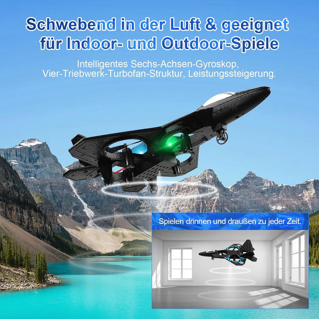 O-Fighter Stealth Jet – High-Speed RC Plane with LED Lights