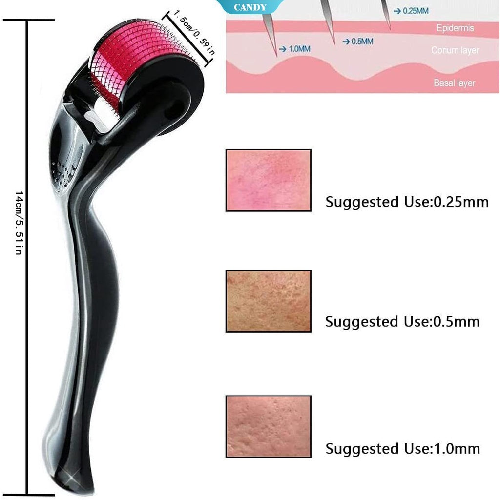 Hair Growth and Skin Derma Roller – 0.5mm Titanium Microneedle Therapy